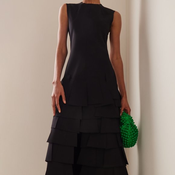 A.W.A.K.E Mode Sleeveless Laser Cut Elements Maxi Dress Black - FCM286 - Picture 1 of 16